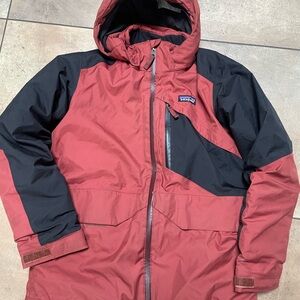 Patagonia Insulated Snowshot Jacket Rust Black sz boys 12 L Winter Skiing Snow